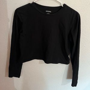 wild fable black long sleeve crop tee